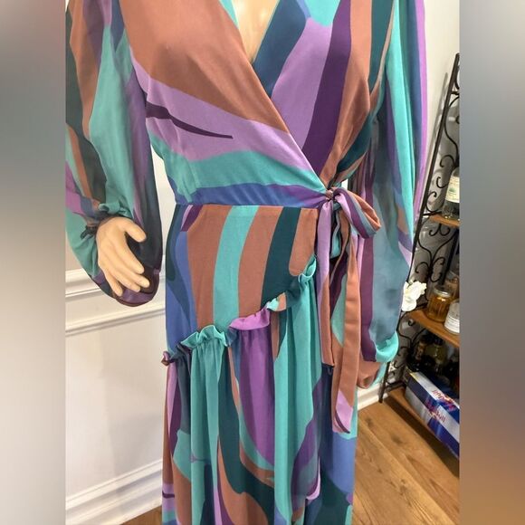 Hutch Multicolor Maxi Geo Wrap Dress - Picture 6 of 11
